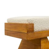 Bench in blond ash. Small-scale Italian craftsmanship. Contemporary.