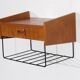 Scandinavian teak wall bedside table 1960