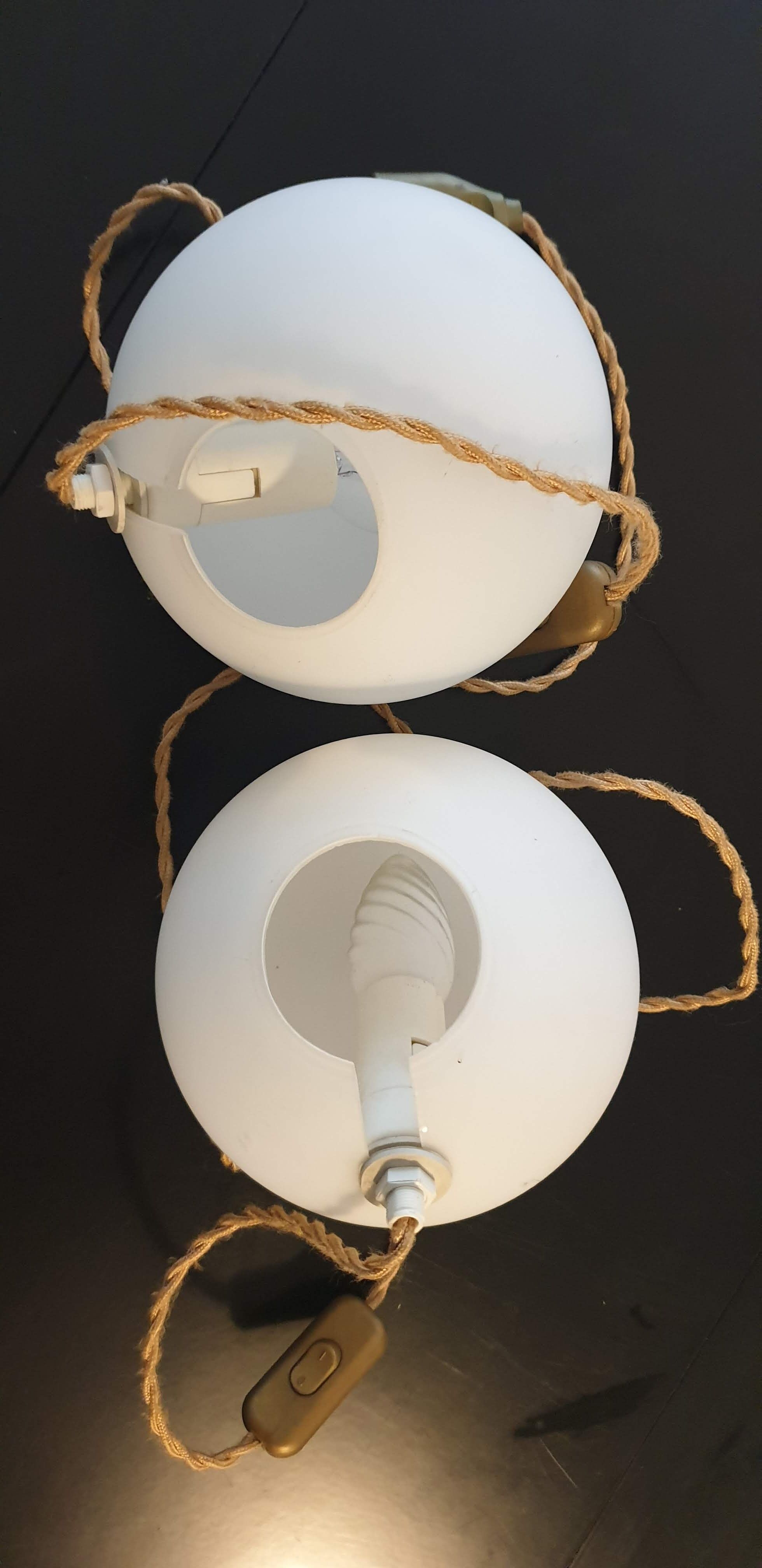 2 vintage ball lamps