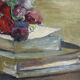 Old painting, oil on panel, bunch of flowers