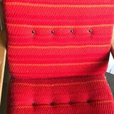 Set of mid-century red upholstered armchairs, 1960s Danish style.