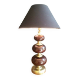 Lamp made of brass and red colored glass