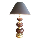 Lamp made of brass and red colored glass