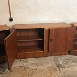 Set of three modules enfilade Scandinavian style blond teak 1960