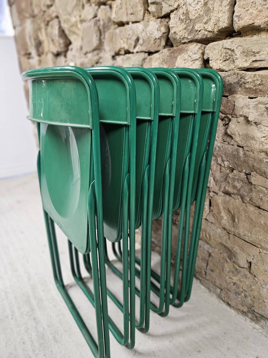 Lot de 6 chaises verte de terrasse pliables