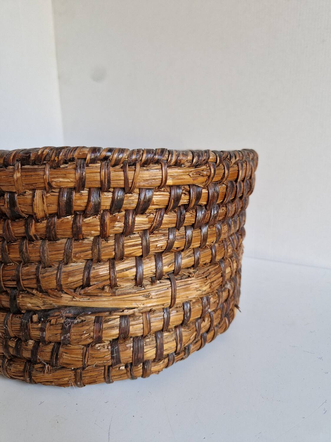large straw basket banneton folk art bread bakery