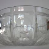 Vintage Bohemian cut crystal salad bowl and cutlery