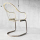 Fauteuil métallique doré années 70