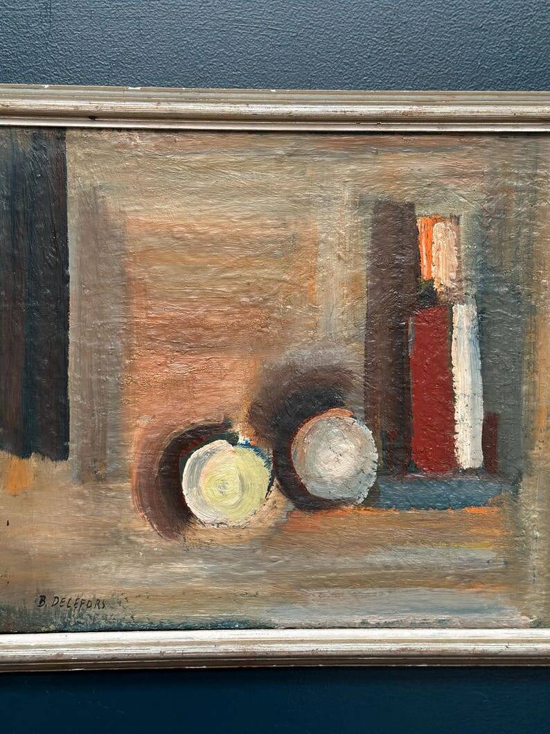 Original Swedish Oil on Canvas – “Still Life” by Bengt Delefors – Signed – Vintage & Framed