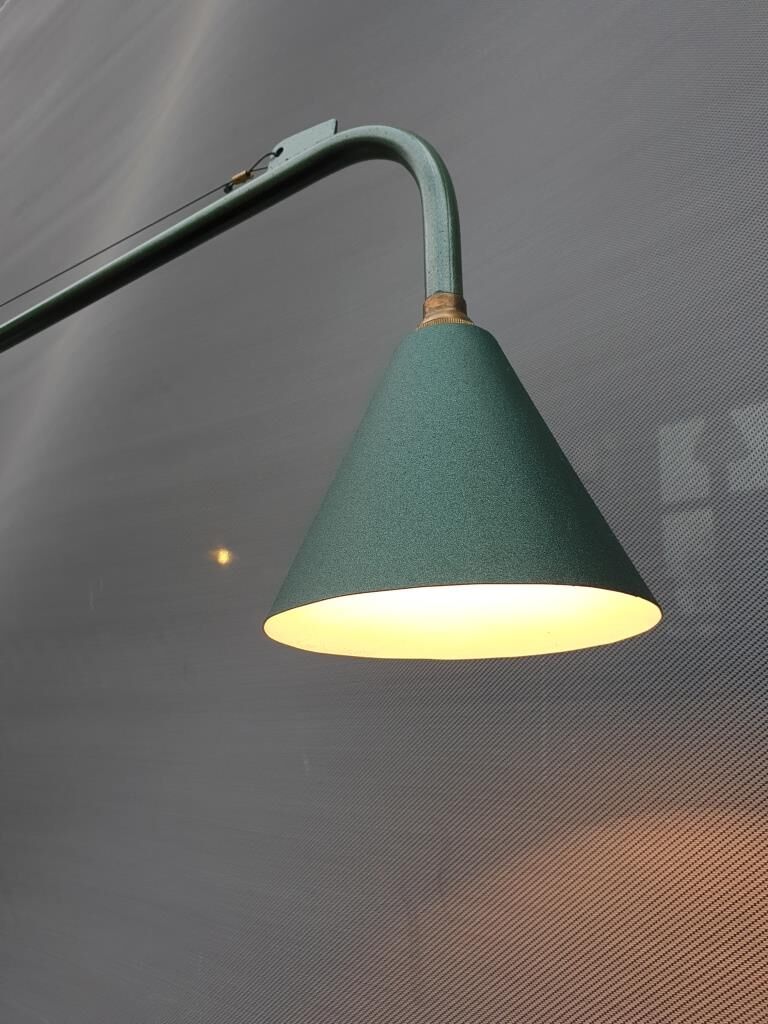 Metal green conical wall lamp