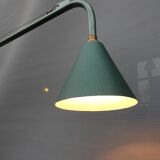 Metal green conical wall lamp