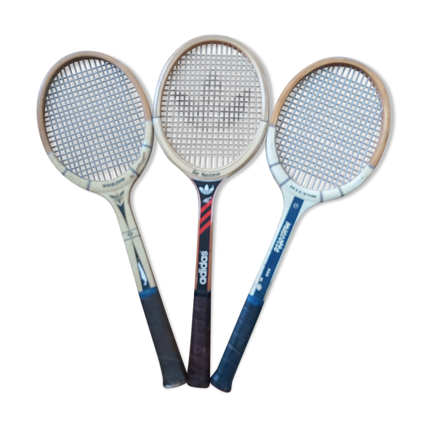 Series of 3 vintage tennis rackets