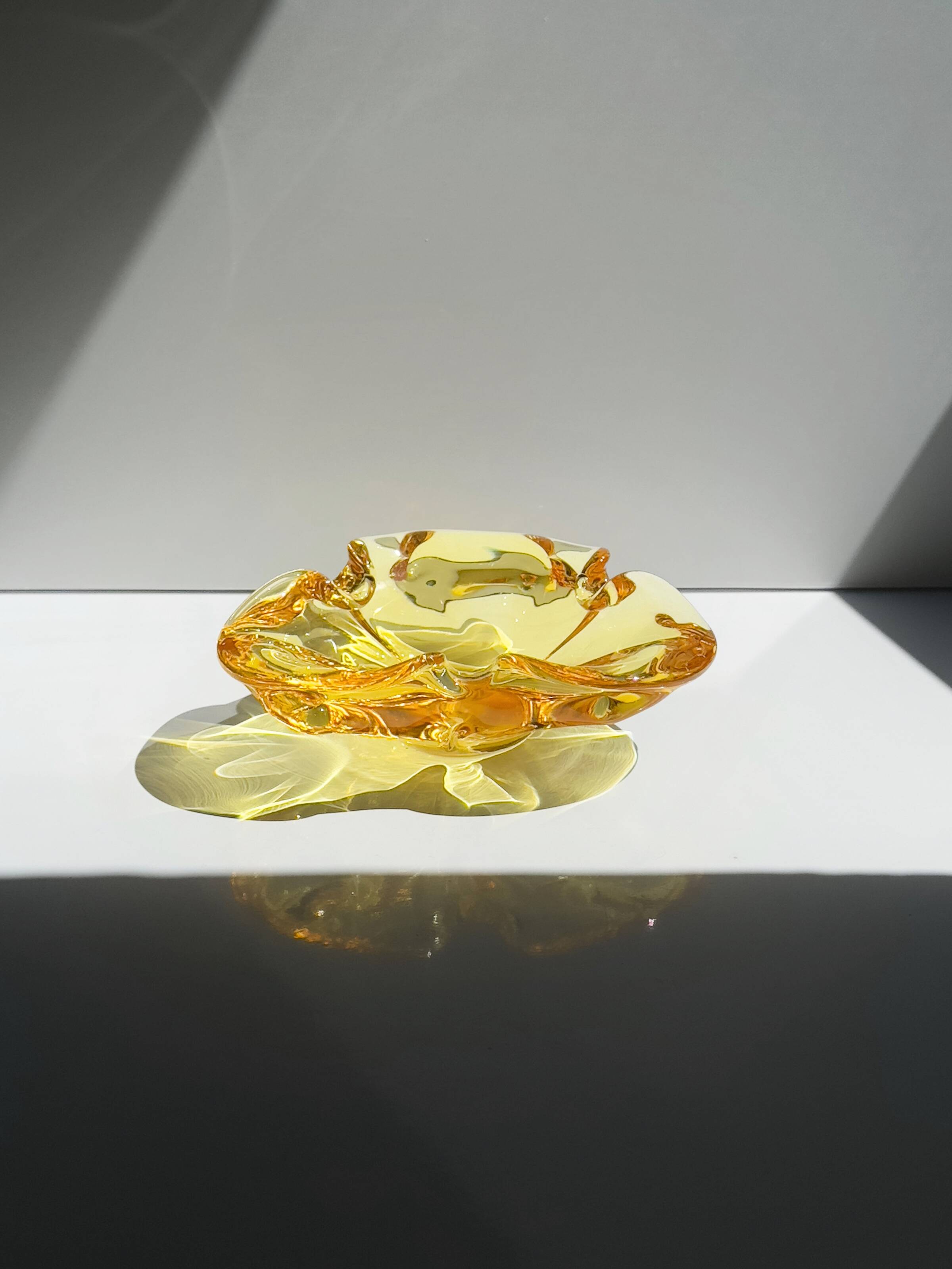 Mid-Century Modern Murano Ashtray in yellow, 1960s