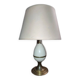 Ancienne petite lampe oeuf métal crème/métal doré goût maison charles annee