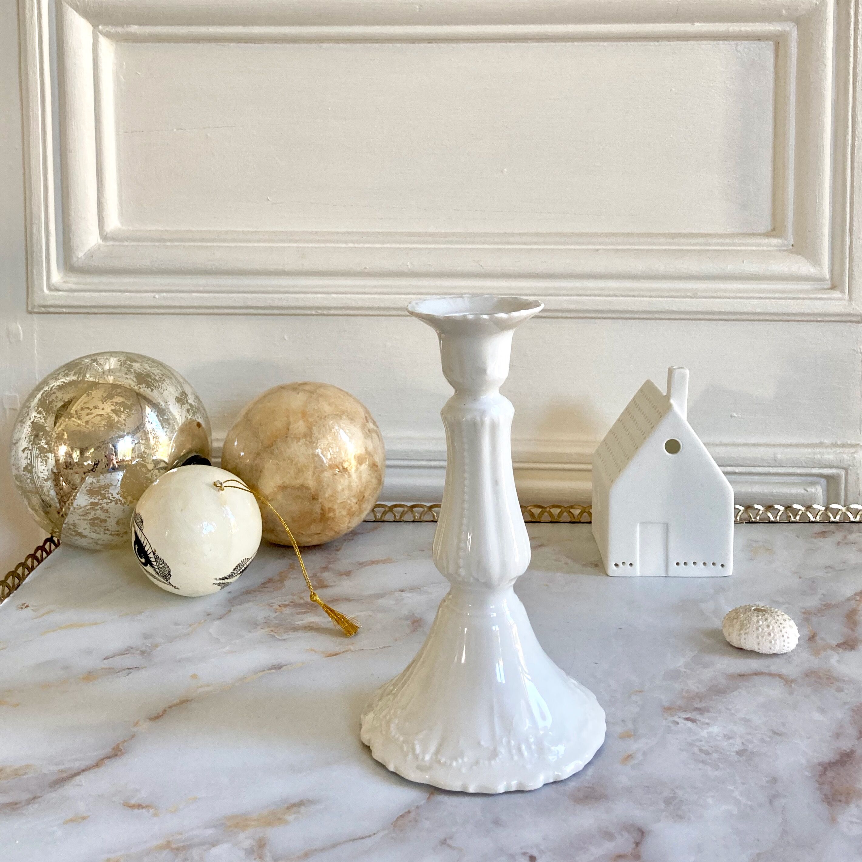 Antique porcelain candle holder