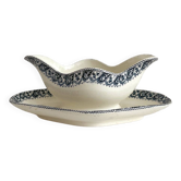 Ironstone gravy boat "Henri II" Salins earthenware
