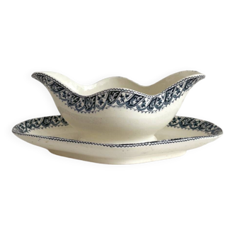 “Henri II” iron earthenware sauce boat, Salins earthenware factory