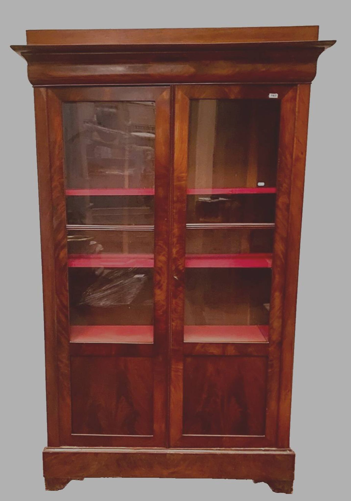 Louis Philippe display case in mahogany and mahogany veneer 19th century