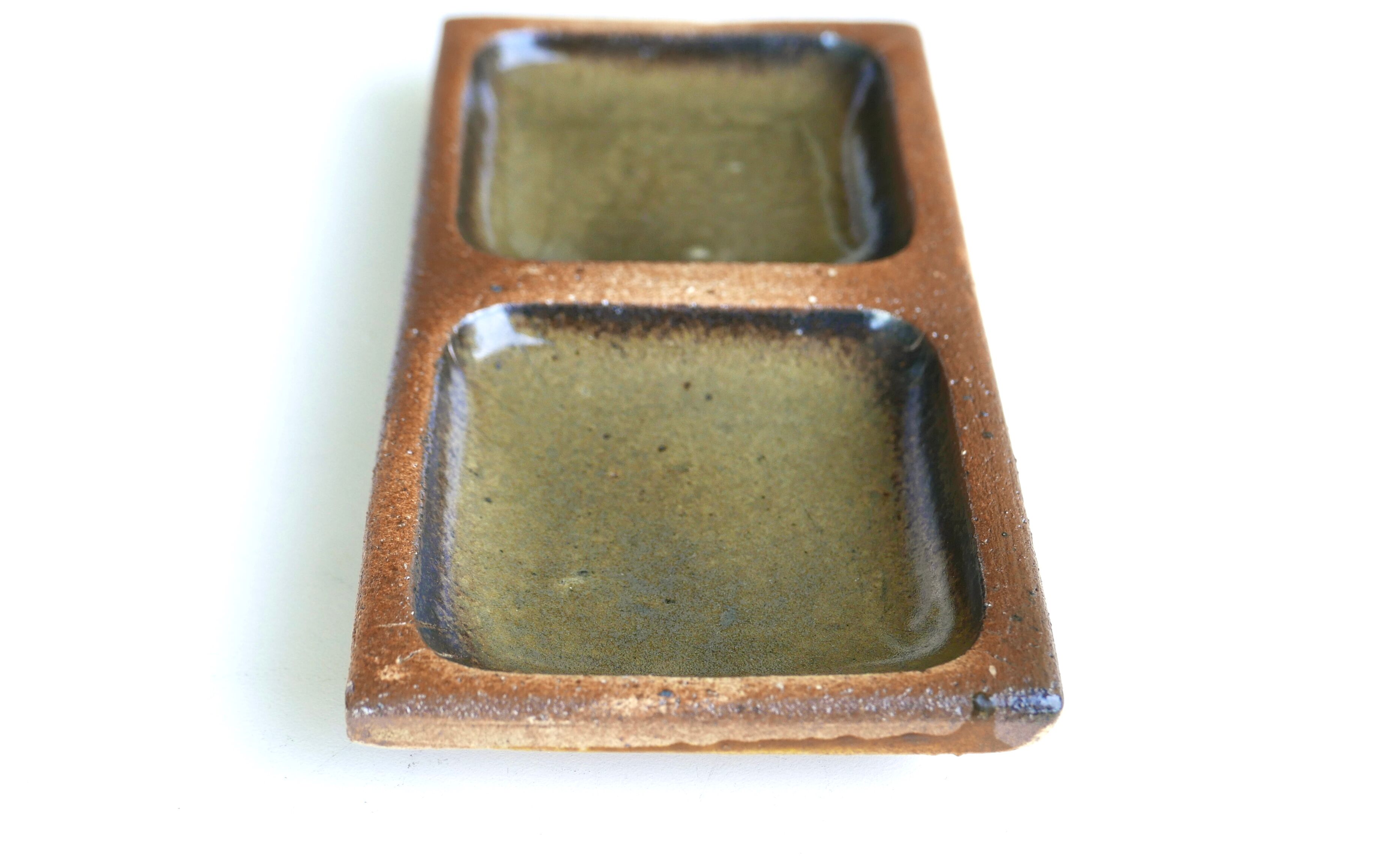 Empty stonescape pocket by Pierre Digan, green enamel, 60s
