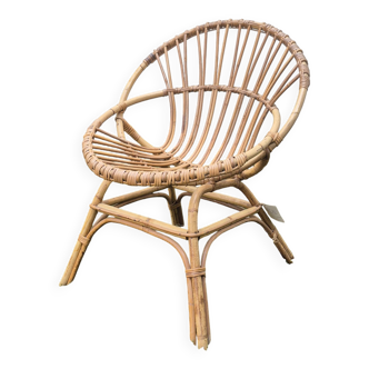 Petit fauteuil en rotin des années 60