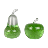 Set of Two Glass Paperweights by Milan Metelák, 1970's