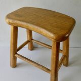 Light wood stool, free-form seat