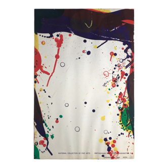 Affiche en lithographie de sam francis, smithsonian institution, 1968