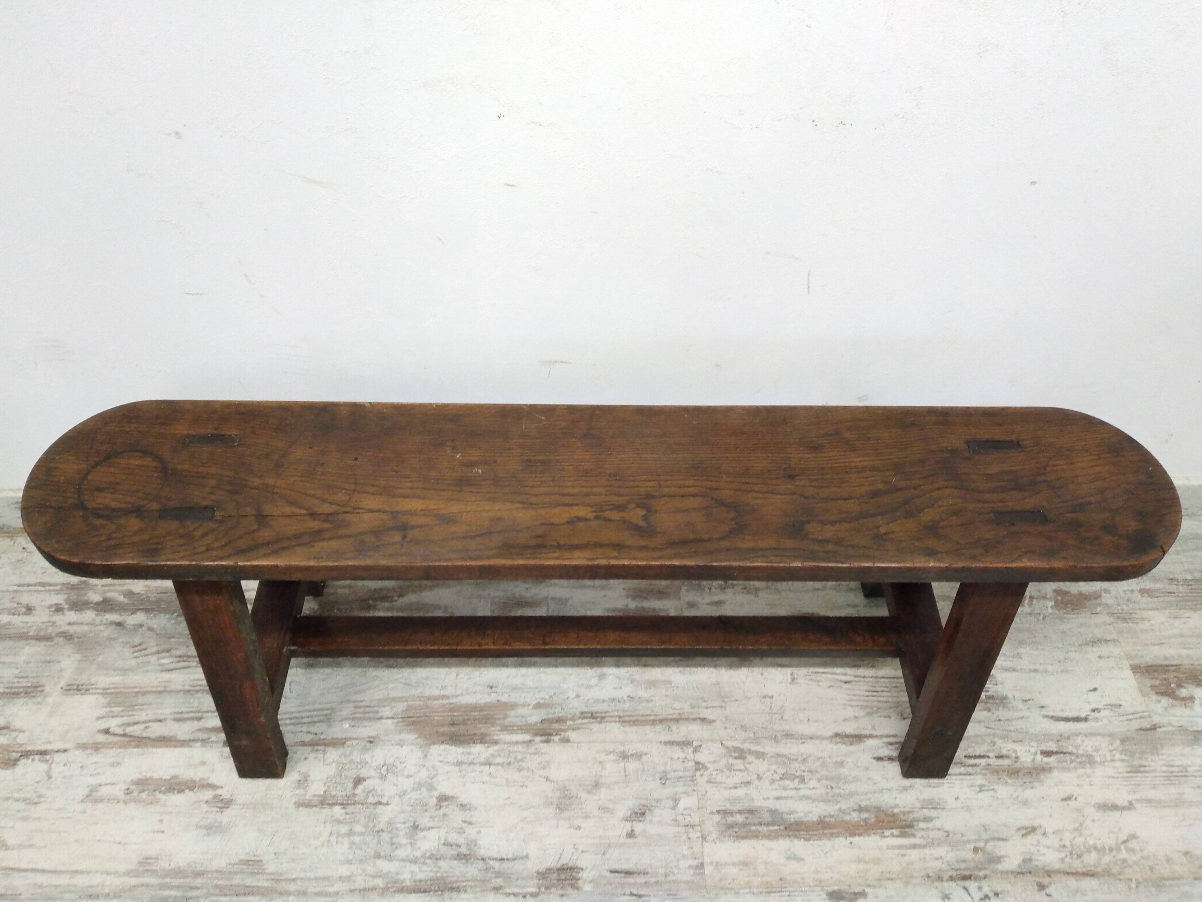 Antique solid wood bench
