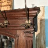 Wooden and brass coat rack