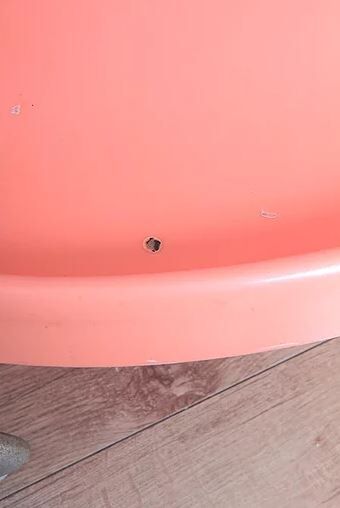 Desserte table roulante orange