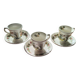3 adams porcelain coffee cups and saucers