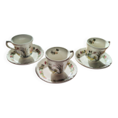 3 adams porcelain coffee cups and saucers