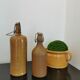 Set of 2 bottles in stoneware, organic decoration