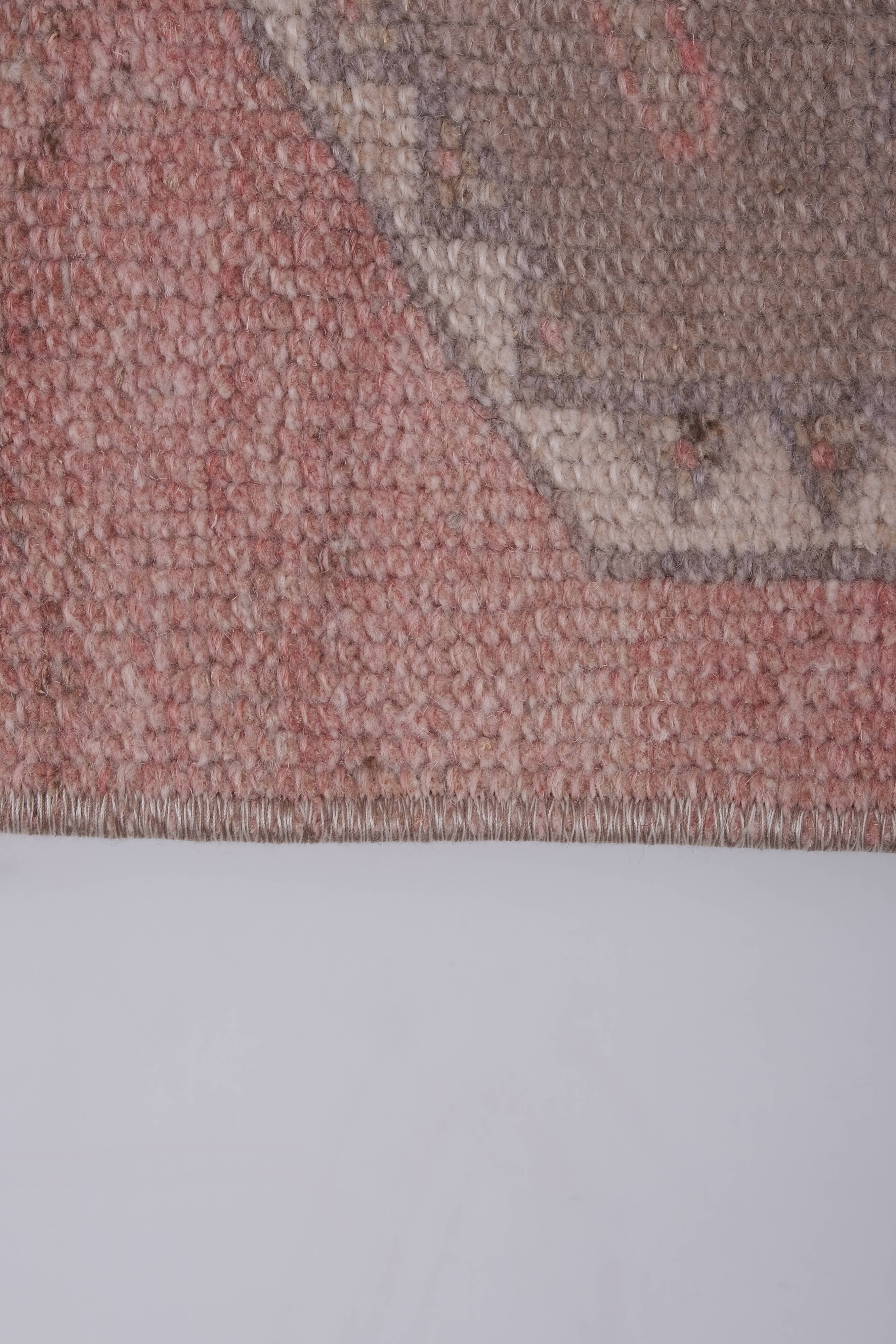 Vintage Turkish rug from Oushak, hand-woven 100x353 cm