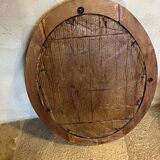 Antique oval walnut mirror