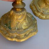 Gilded bronze candlesticks in Rococo style 2.5kg late 18th century