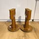 Pair of 3-branch ceramic candle holders from La Ferme des Potiers
