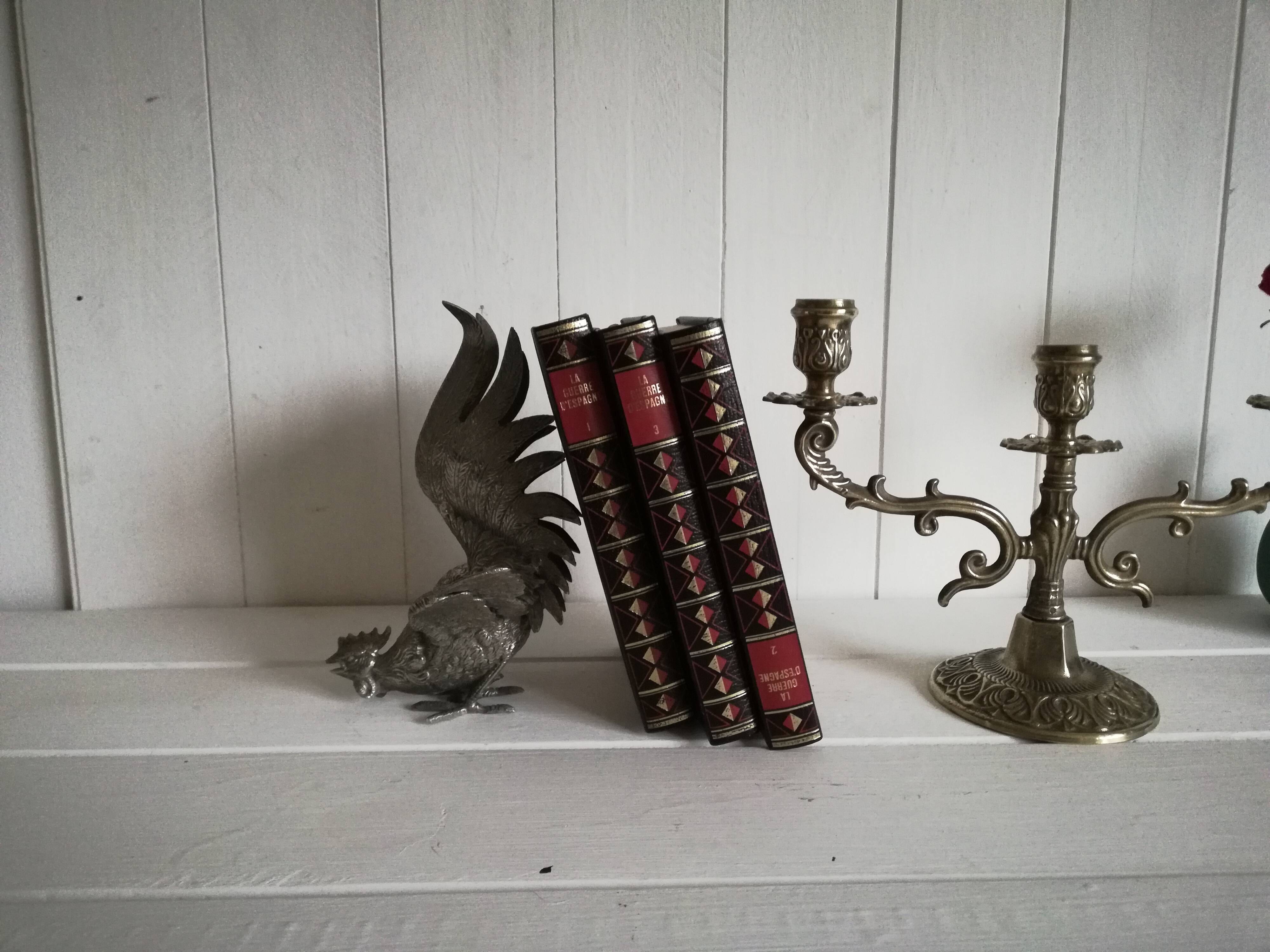 Silver metal rooster / Greenhouse book