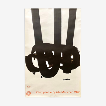 Pierre Soulages- Lithographic Poster OJ Munich 1972 - Olympia Edition