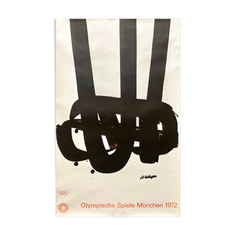 Pierre Soulages affiche lithographique JO Munich 1972 - Édition Olympia