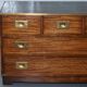 Reprodux Bevan Funnell chest of drawers with a leather top