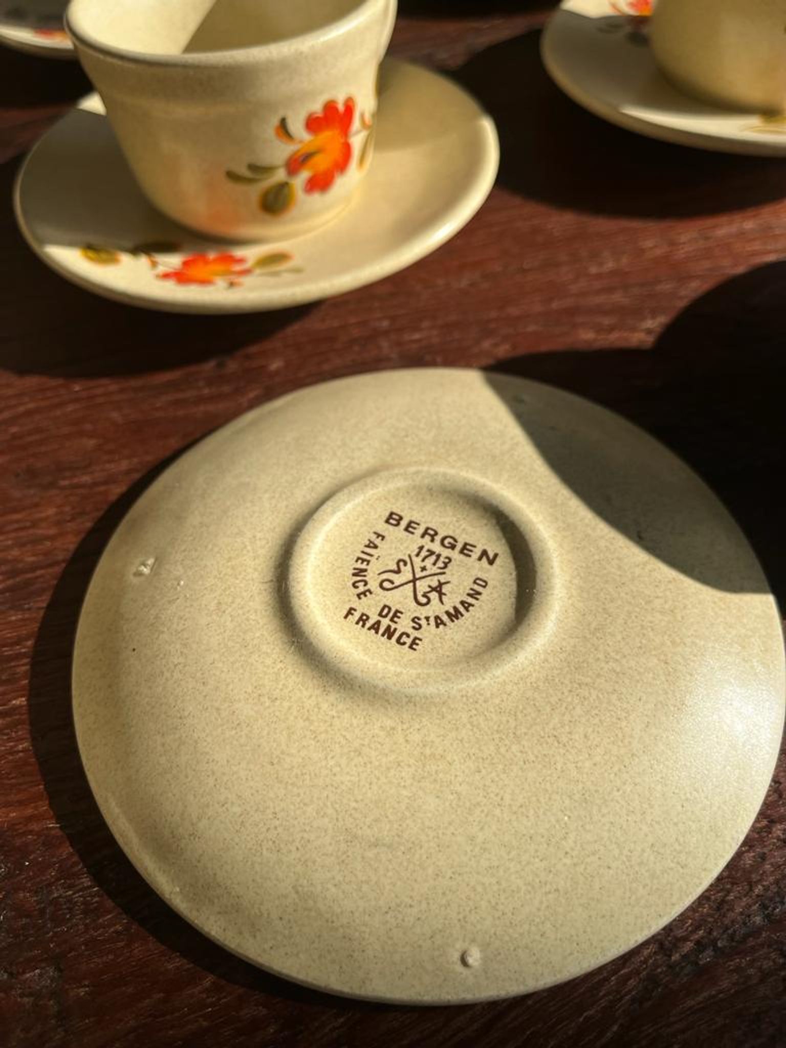 Vintage coffee service, Bergen model of the Faïences de Saint Amand
