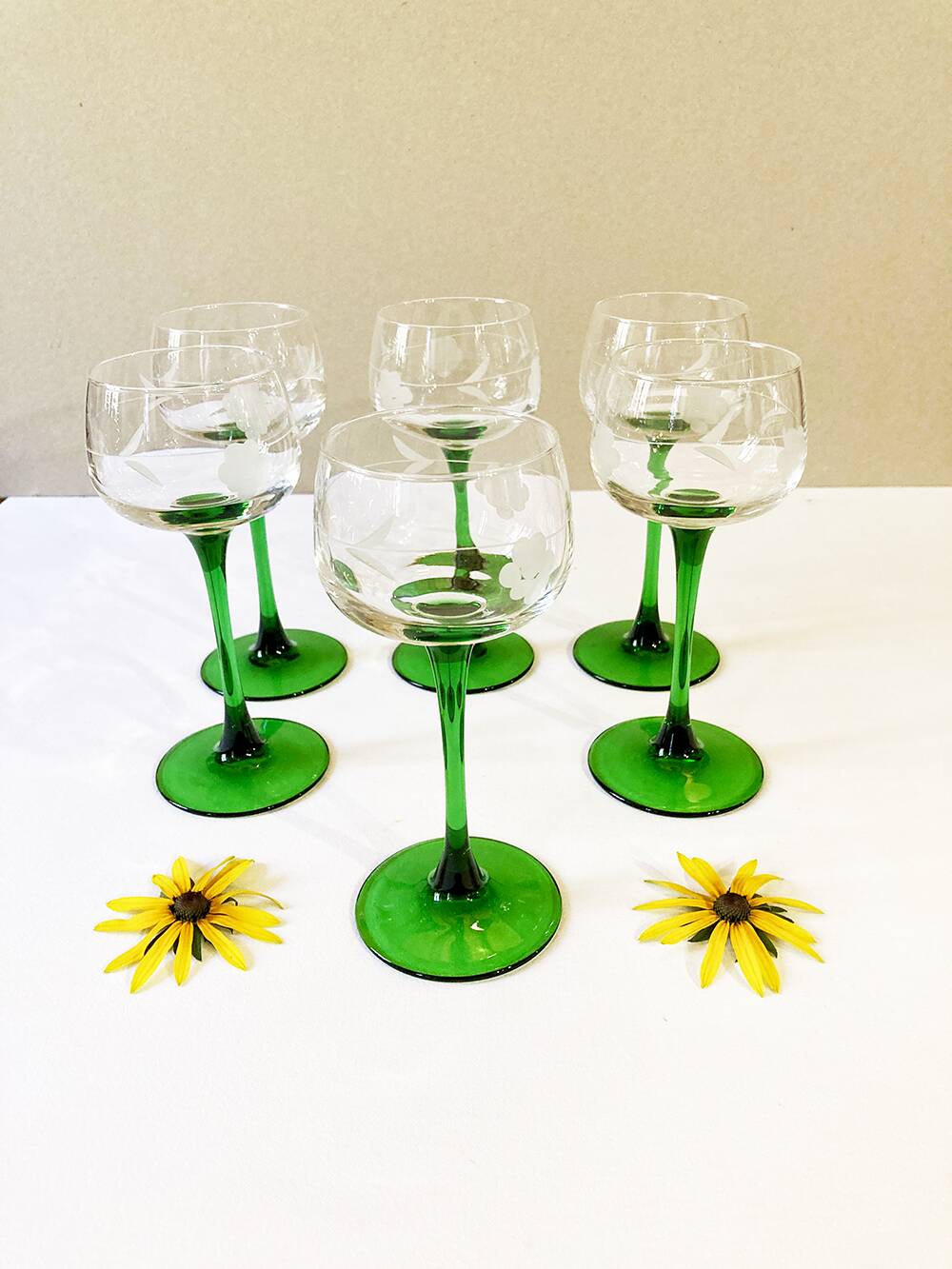 Set of 6 Alsatian wine glasses