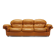 Orange leather sofa, Space Age design, 1960s, production: Italy