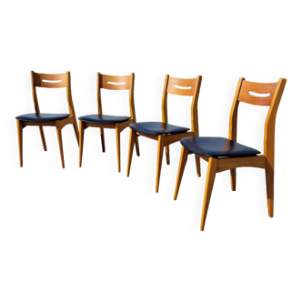 Set of 4 vintage Scandinavian style chairs from the 60s