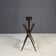 French vintage beech magazine rack, 1960s