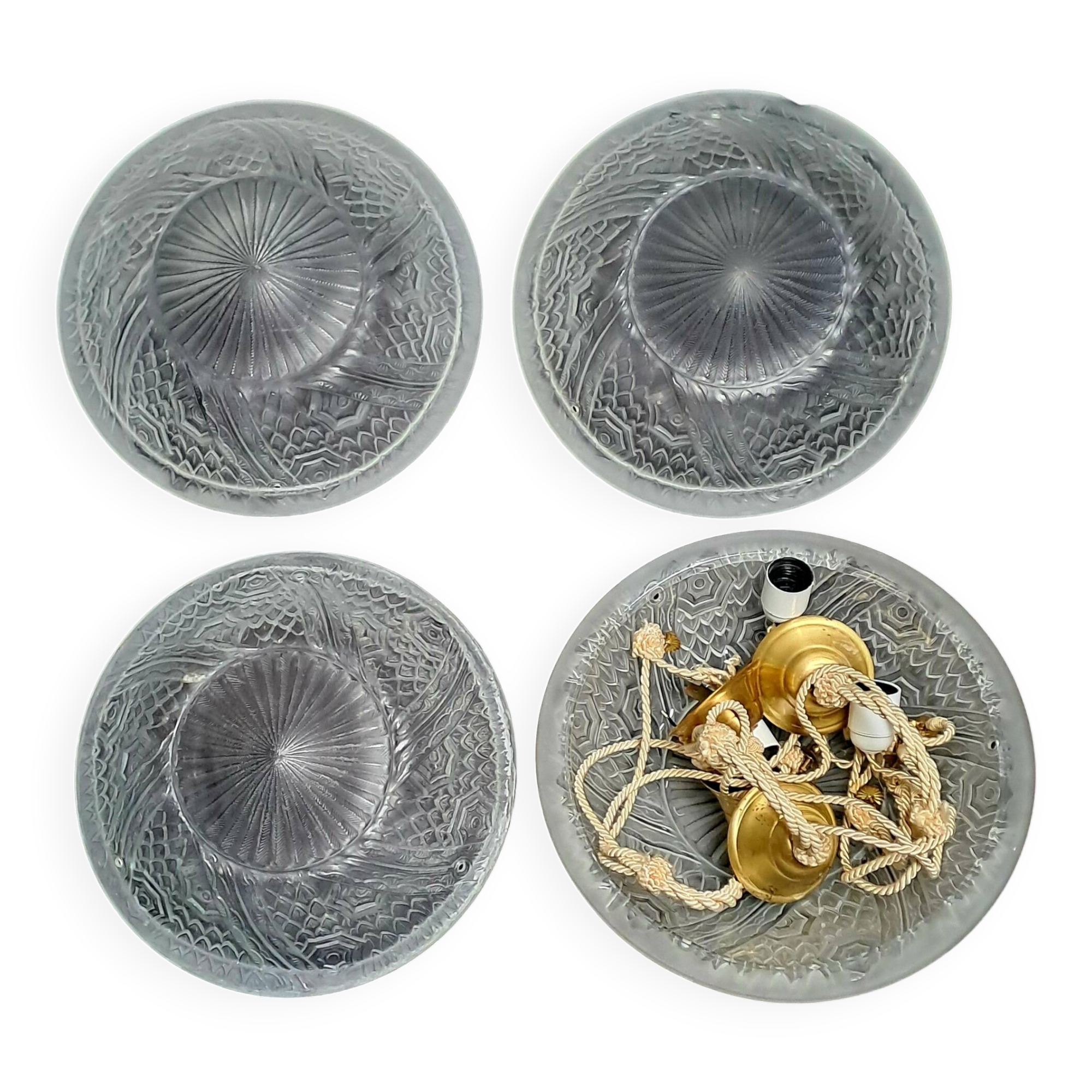 Lot de 4 Suspension vasques Charles Schneider
