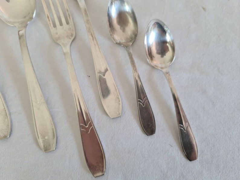 Housewife old cutlery in silver metal X12 people