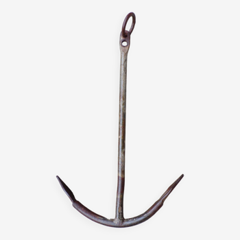 Old wrought iron marine anchor 90 cm