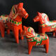 Set of 3 wooden dalecarlie horses